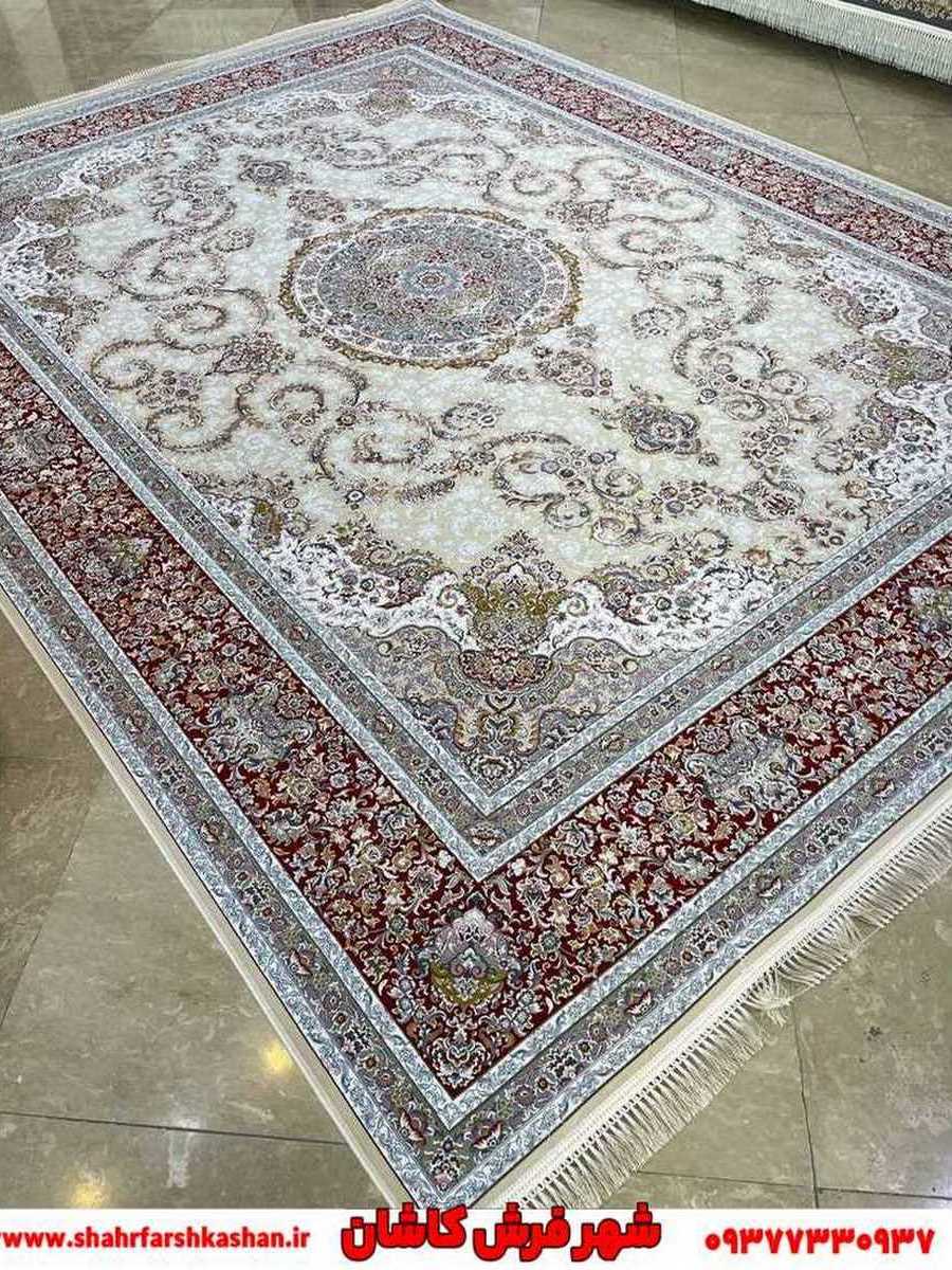 فرش دستبافت 1500 شانه طرح پریناز کرم