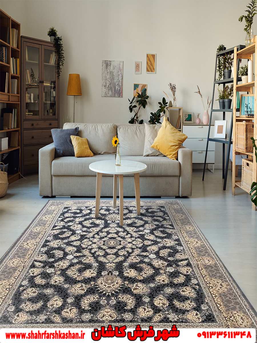نقشه گندم دودی فرش طرح افشان طوسی 700 شانه