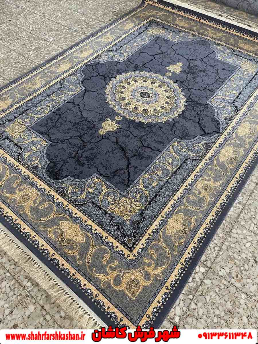 فرش 700 شانه مدرن طلاکوب نسیم دلفینی