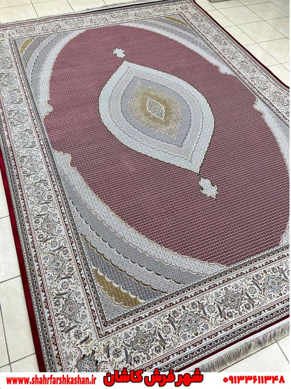 فرش ریز ماهی 1500 شانه  زمینه لاکی