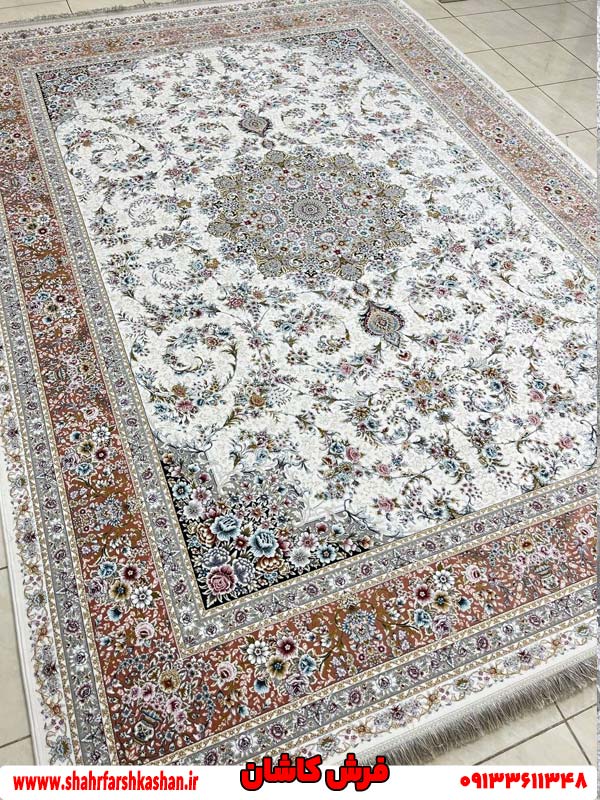 فرش دستبافت 1500 شانه طرح آوان صدفی