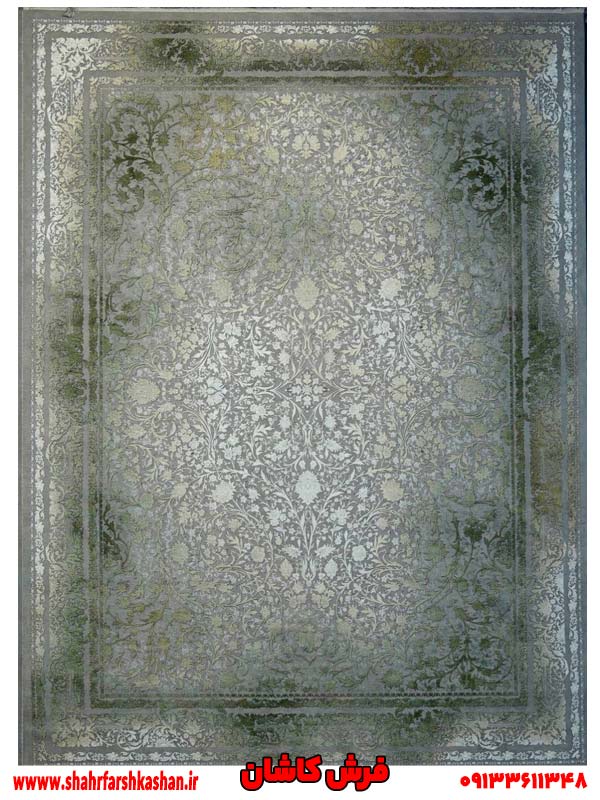 فرش 1200 شانه سبز طرح وینتیج رونیکا