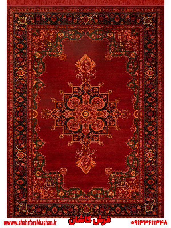 فرش دستباف گونه قرمز 700 شانه تراکم 2550 طرح هلنیوم